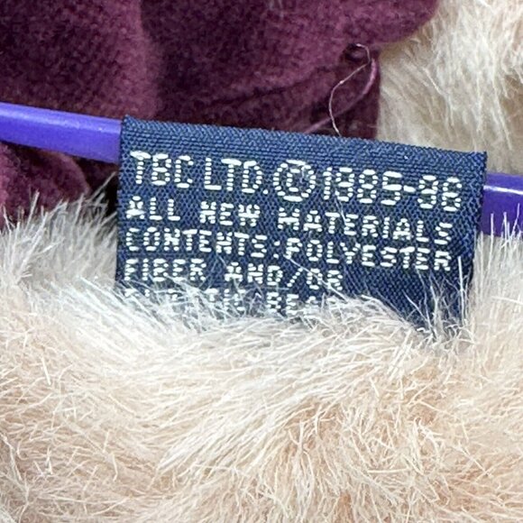 Boyds Bears Rosie O'Pigg J.B.Bean Pig Plush Jointed 10" Purple Velour Overall 96 - Picture 8 of 10